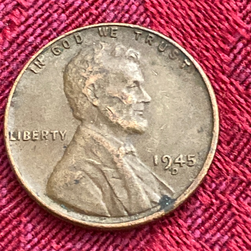 Vintage 1945D Lincoln Wheat One Cent